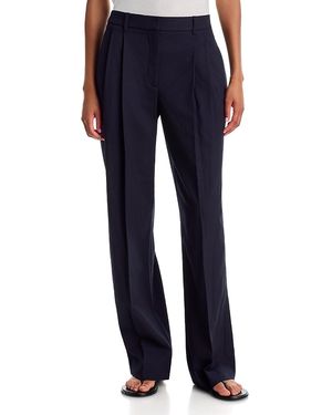 Twp Ivy Wool-Blend Pleat Front Pants - Blue