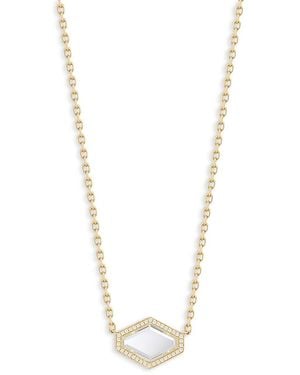 WALTERS FAITH 18K Diamond & Rock Crystal Bell Hexagon Pendant Necklace, 16 - Metallic