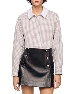 Sandro Orphee Flannel Blouse - White