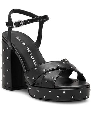 Stuart Weitzman Dayna Studded Platform Sandals - Black