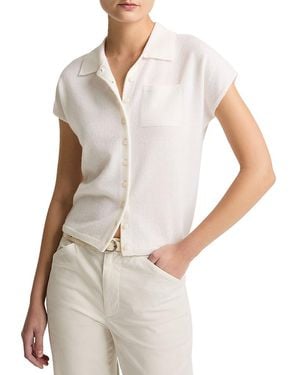 Vince Cashmere & Silk Polo Sweater - White