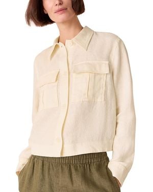 Whistles Abby Linen Casual Jacket - Natural