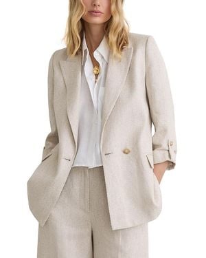 Reiss Nolah Textured Blazer - White