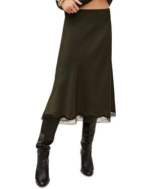 Ba&sh Cyla Lace Trim Midi Skirt - Green