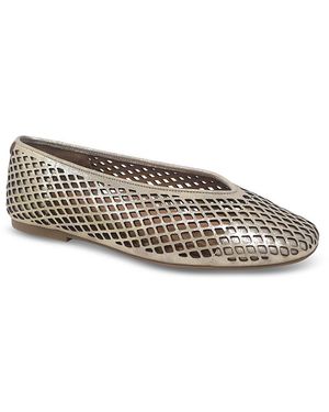 Gentle Souls Willow Perforated Leather Ballet Flats - Gray