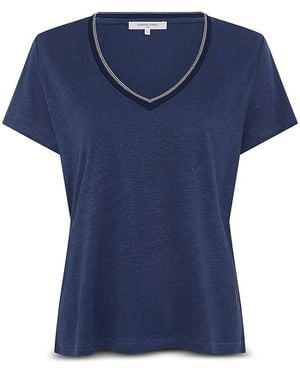 Gerard Darel Mirana Linen V Neck Top - Blue