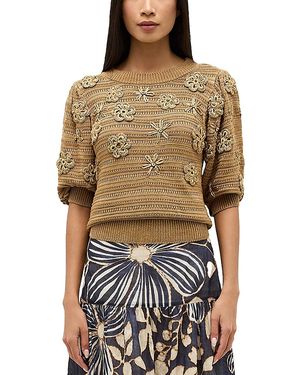 Marie Oliver Ellison Flower Sweater - Brown