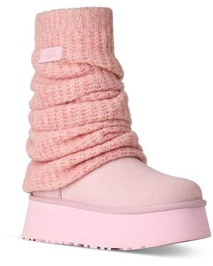 UGG Classic Mini Dipper Legwarmer Suede Boots - Pink
