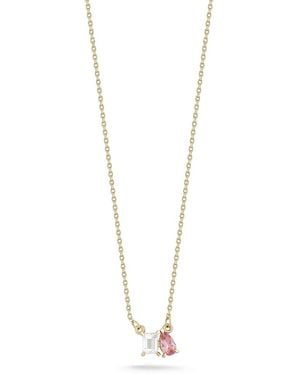Moon & Meadow Topaz & Tourmaline Pendant Necklace - White