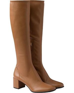 Prada Stretch Nappa Leather Boots - Brown