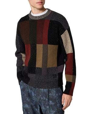 Paul Smith Knit Melange Color Block Sweater - Black