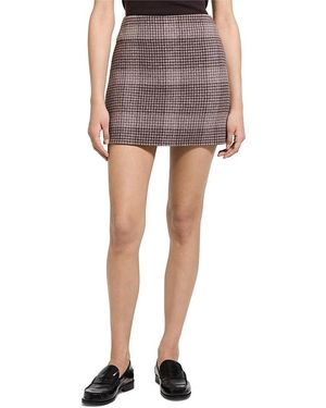 Theory Wool & Cashmere Plaid Mini Skirt - Multicolor