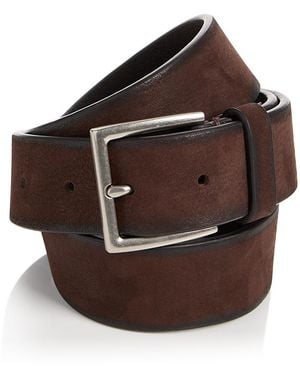 Vince Burnished Leather Belt - Brown