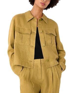 Whistles Abby Linen Casual Jacket - Yellow
