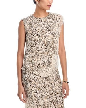 Aqua Lace Inset Top - White