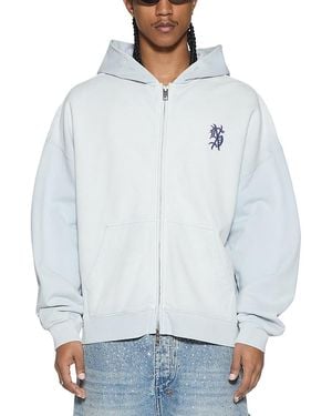 Ksubi Effect Ekcess Zip Logo Graphic Hoodie - Blue