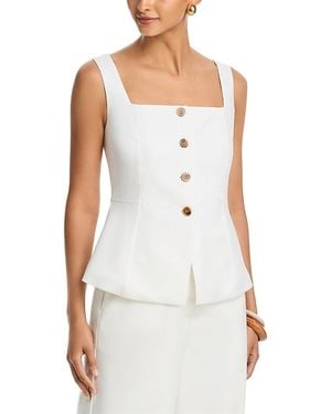 French Connection Lightweight Twill Square Neck Sleeveless Top - White