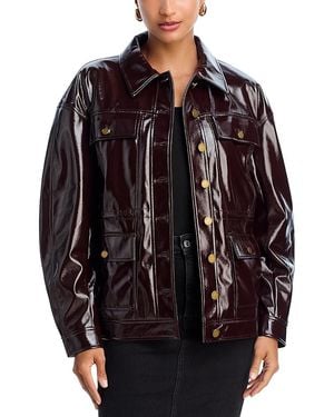 Rag & Bone Amy Faux Patent Leather Jacket - Black