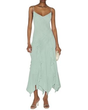 Reformation Allissa V Neck Ruffle Trim Dress - Green