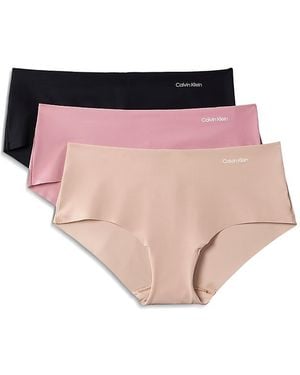Calvin Klein Invisibles Microfiber Stretch Hipster Briefs, Pack Of 3 - Pink