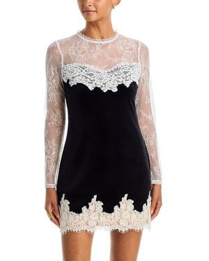 Line & Dot Kalo Lace Trim Mini Dress - Black