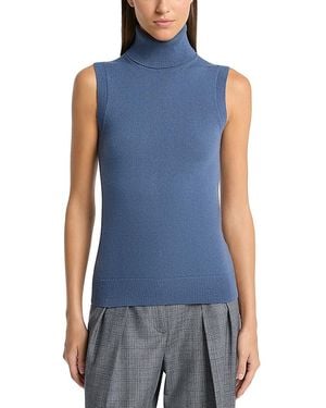 Michael Kors Cashmere Sleeveless Turtleneck Jumper - Blue