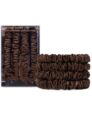 Slip Pure Silk Back To Basics Skinny Scrunchies - Brown