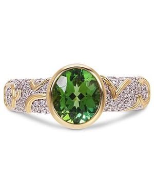 Marina B Ondine Solitaire Tourmaline & Diamond Ring - Green