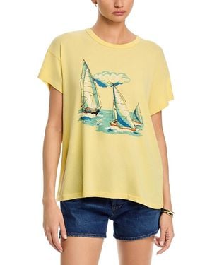 The Great The Boxy Crew Sailing Boats Graphic Tee - Yellow