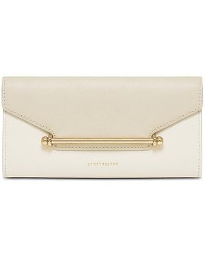 Strathberry Multrees Small Leather Wallet On A Chain - Natural
