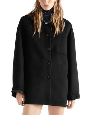 Prada Reversible Double Cashwool And Re-Nylon Caban Jacket - Black