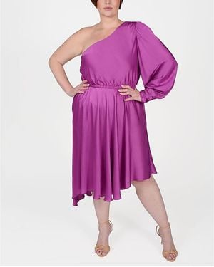 Mayes NYC Olivia One Shoulder Dress - Purple