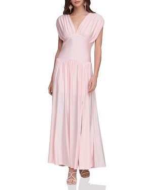 Avec Les Filles Shirred Jersey Maxi Dress - Pink