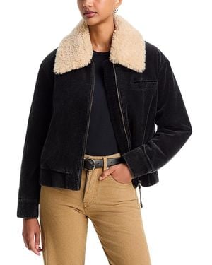 Xirena Bradley Sherpa Collar Cotton Corduroy Jacket - Black