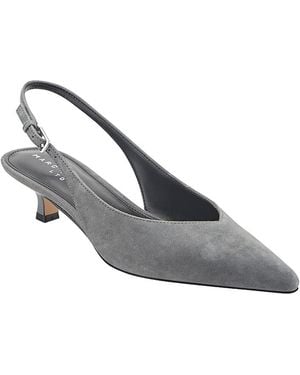Marc Fisher Luciey Pointed Suede Slingback Pumps - White