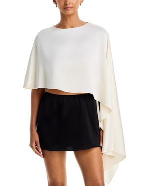 Lucy Paris Cape Asymmetric Top - White