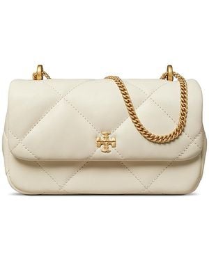 Tory Burch Kira Diamond Quilted Napa Leather Shoulder Bag - Natural