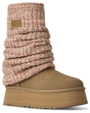 UGG Classic Mini Dipper Legwarmer Suede Boots - Brown