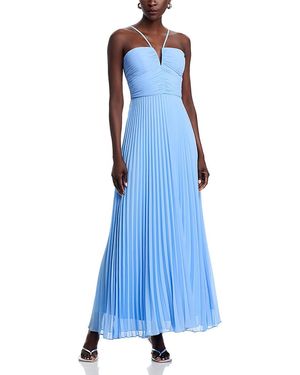 Aqua Knot Neck Chiffon Dress in Red | Lyst