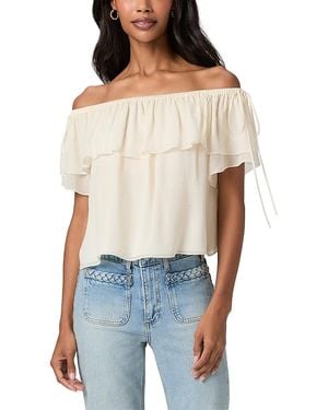PAIGE Golden Off-The-Shoulder Top - Blue
