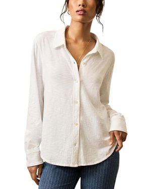 Faherty Sunwashed Knit Cotton Shirt - White
