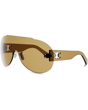 Celine Openwork Triomphe Mask Sunglasses, 152Mm - Natural