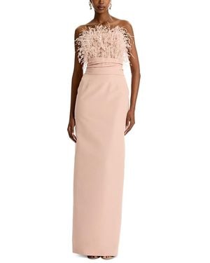 Oscar de la Renta Strapless Dramatic Point D'Esprit Silk Gown - Pink