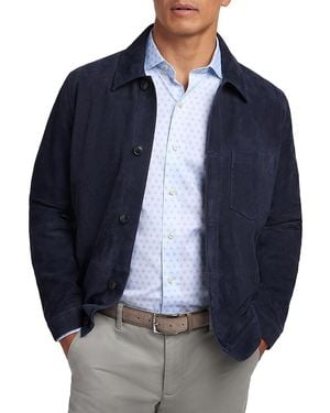David Donahue City Suede Jacket - Blue