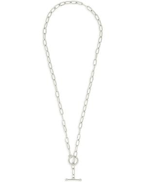 Sterling Forever Ledger Paperclip Chain Necklace, 16 - White