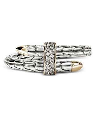 John Hardy Sterling & 14K Diamond Spear Ring, 0.08 Tcw - White