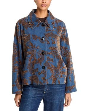 Emme Faded Jacquard Denim Jacket - Blue