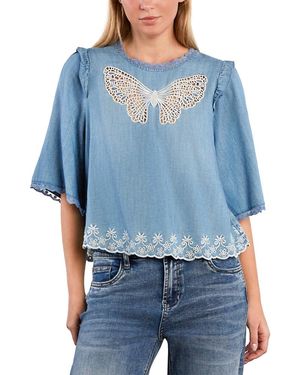 Billy T Lady Butterfly Top - Blue