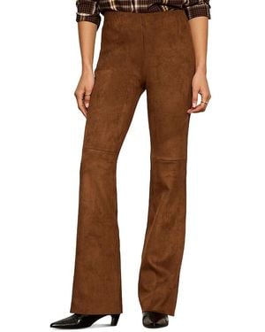 Sanctuary Faux Suede Flared Leggings - Brown