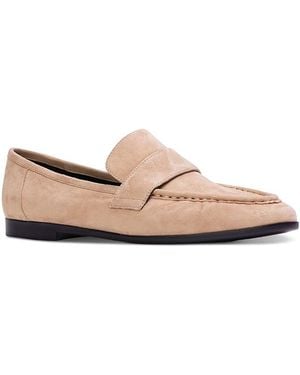 Black Suede Studio Classic Loafer Flats - Pink